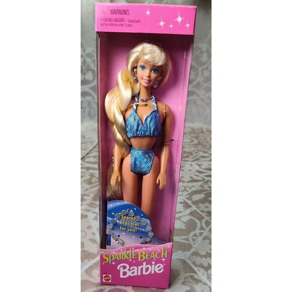 Vintage Sparkle Beach Barbie Swimsuit Doll 1995 Mattel #13132 Read Description - Picture 1 of 5